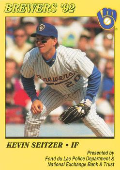1992 Milwaukee Brewers Police - Fond du Lac Police Department & National Exchange Bank & Trust #NNO Kevin Seitzer Front