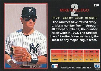 1993 Triple Play #226 Mike Gallego Back