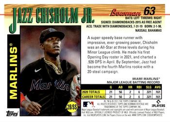 2021 Bowman Heritage #63 Jazz Chisholm Jr. Back