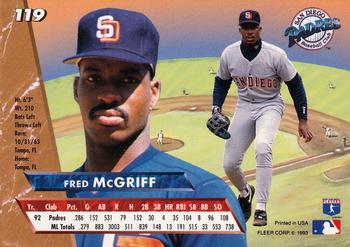 1993 Ultra #119 Fred McGriff Back