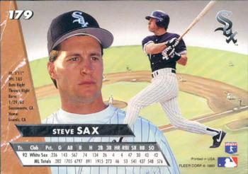 1993 Ultra #179 Steve Sax Back