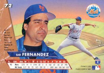 1993 Ultra #72 Sid Fernandez Back