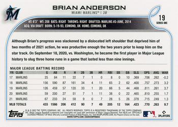 2022 Topps - Rainbow Foil #19 Brian Anderson Back