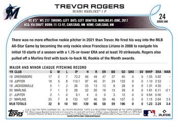 2022 Topps - Rainbow Foil #24 Trevor Rogers Back