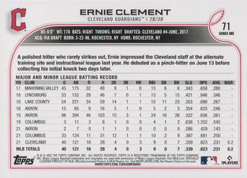 2022 Topps - Rainbow Foil #71 Ernie Clement Back