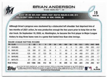 2022 Topps - Royal Blue #19 Brian Anderson Back