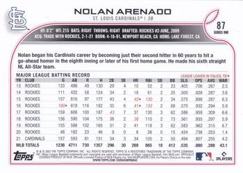 2022 Topps - Royal Blue #87 Nolan Arenado Back