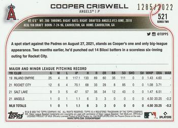 2022 Topps - Gold #521 Cooper Criswell Back