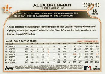 2022 Topps - Green Foilboard #68 Alex Bregman Back