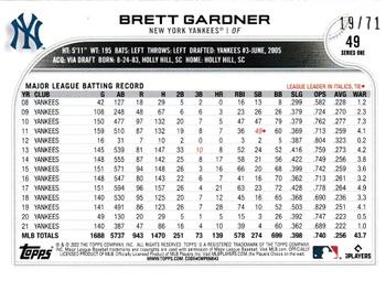 2022 Topps - Black #49 Brett Gardner  Back