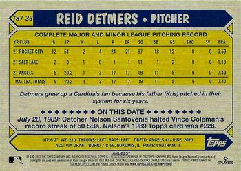 2022 Topps - 1987 Topps Baseball 35th Anniversary (Series One) #T87-33 Reid Detmers Back