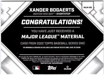 2022 Topps - Major League Material Relics (Series One) #MLM-XB Xander Bogaerts Back