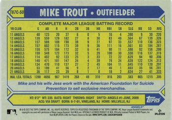 2022 Topps - 1987 Topps Baseball 35th Anniversary Chrome Silver Pack (Series One) #T87C-50 Mike Trout Back