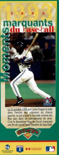 2000 Hit the Books Bookmarks Toronto Blue Jays #NNO Joe Carter Back