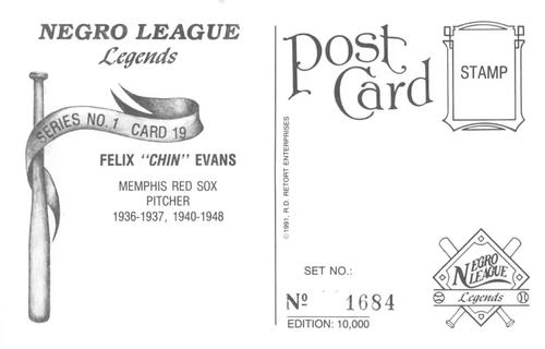 1991 R.D. Retort Enterprises Negro League Legends, Series 1 #19 Felix 