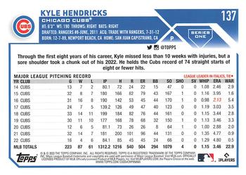2023 Topps #137 Kyle Hendricks Back