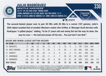 2023 Topps #330 Julio Rodríguez Back
