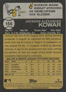 2022 Topps Heritage - Chrome Purple Refractor #155 Jackson Kowar Back