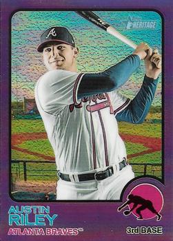 2022 Topps Heritage - Chrome Purple Refractor #193 Austin Riley Front