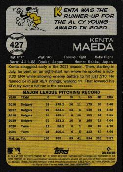 2022 Topps Heritage - Chrome Purple Refractor #427 Kenta Maeda Back