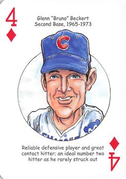 2012 Hero Decks Chicago Cubs Baseball Heroes Playing Cards #4♦ Glenn Beckert Front
