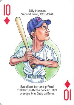 2012 Hero Decks Chicago Cubs Baseball Heroes Playing Cards #10♦ Billy Herman Front