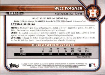 2022 Bowman 1st Edition #BPPF-105 Will Wagner Back