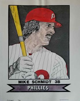 1984-89 O'Connell and Son Ink - 8x10 Watercolor Portrait #NNO Mike Schmidt Front