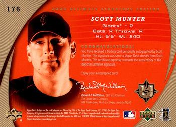 2005 Upper Deck Update - 2005 UD Ultimate Signature Edition Update #176 Scott Munter Back