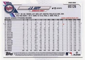 2021 Topps Chrome Update Sapphire Edition #US126 J.A. Happ Back