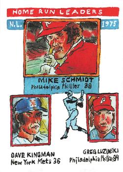 2022 Topps Spotlight 70 II by Andy Friedman #1 1975 Home Run Leaders (Mike Schmidt / Dave Kingman / Greg Luzinski) Front