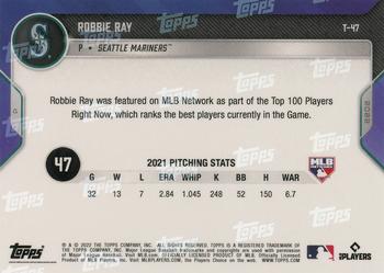 2022 Topps Now MLB Network's Top 100 #T-47 Robbie Ray Back