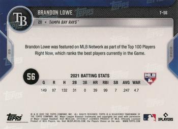 2022 Topps Now MLB Network's Top 100 #T-56 Brandon Lowe Back