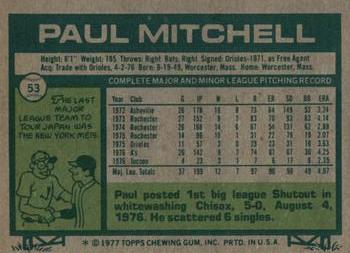 2017 Topps - Rediscover Topps 1977 Topps Stamped Buybacks Bronze #53 Paul Mitchell Back