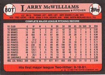 2017 Topps - Rediscover Topps 1989 Topps Traded Stamped Buybacks Bronze #80T Larry McWilliams Back