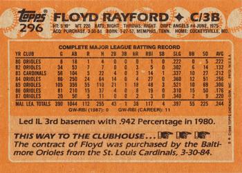 2017 Topps - Rediscover Topps 1988 Topps Stamped Buybacks Silver #296 Floyd Rayford Back