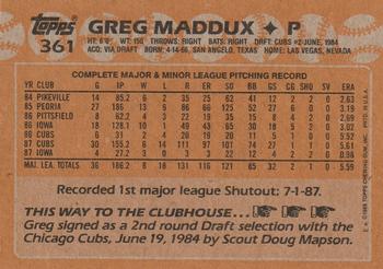 2017 Topps - Rediscover Topps 1988 Topps Stamped Buybacks Silver #361 Greg Maddux Back