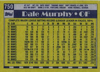 2017 Topps - Rediscover Topps 1990 Topps Stamped Buybacks Silver #750 Dale Murphy Back