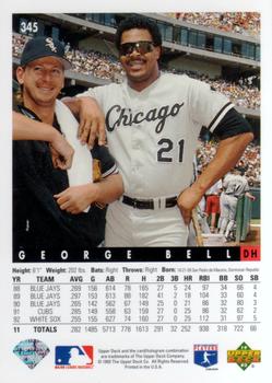 1993 Upper Deck #345 George Bell Back