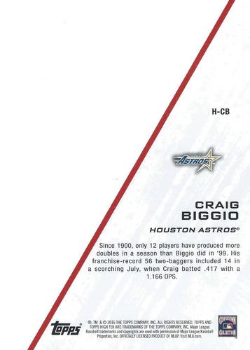 2016 Topps High Tek Highlights 5x7 #H-CB Craig Biggio Back