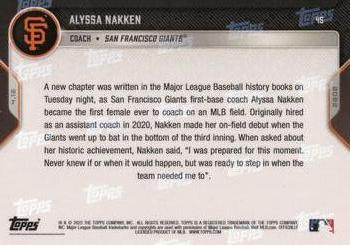 2022 Topps Now #45 Alyssa Nakken Back