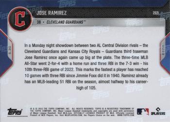 2022 Topps Now #269 Jose Ramirez Back