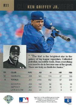 1993 Upper Deck - Reggie Jackson's Clutch Performers #R11 Ken Griffey Jr. Back