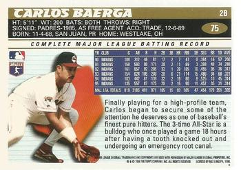 1996 Topps Team Topps Cleveland Indians #75 Carlos Baerga Back