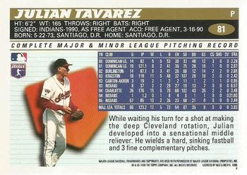 1996 Topps Team Topps Cleveland Indians #81 Julian Tavarez Back