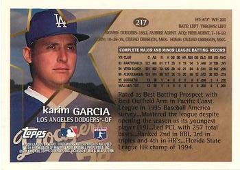 1996 Topps Team Topps Los Angeles Dodgers #217 Karim Garcia Back