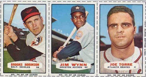 1966 Bazooka - Panels #34-36 Brooks Robinson / Jim Wynn / Joe Torre Front