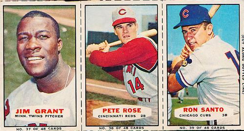 1966 Bazooka - Panels #37-39 Jim Grant / Pete Rose / Ron Santo Front