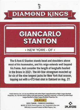 2022 Donruss - Holo Purple #3 Giancarlo Stanton Back