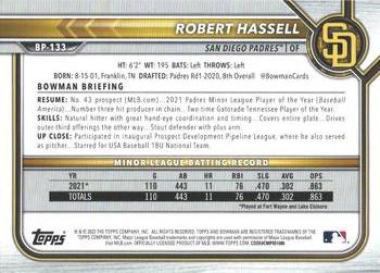 2022 Bowman - Prospects #BP-133 Robert Hassell Back